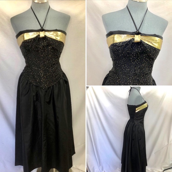 80s black tie dress